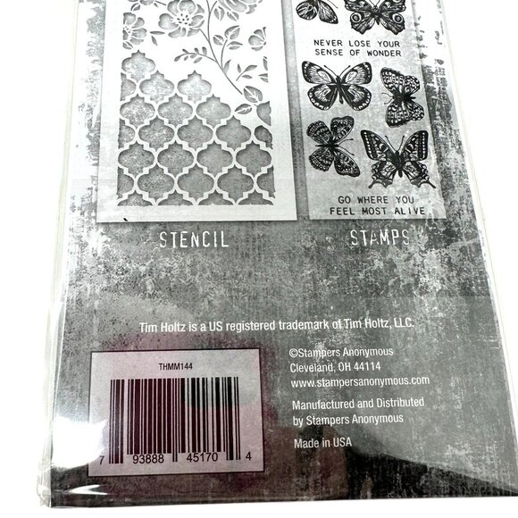 Tim Holtz THMM144 Butterfly Stamp Stencil Set New Mixed Media Craft - Picture 3 of 9
